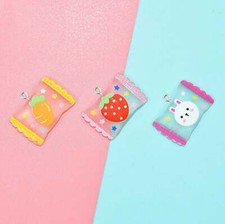 13MM x 20MM Transparent Matte Carrot, Strawberry, Bunny Wrapped Candy Charm