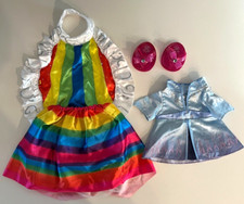 VINTAGE GIRL BUILD A BEAR WORKSHOP CLOTHING LOT - GOWN/SEQUINED CAPE/PINK SHOES