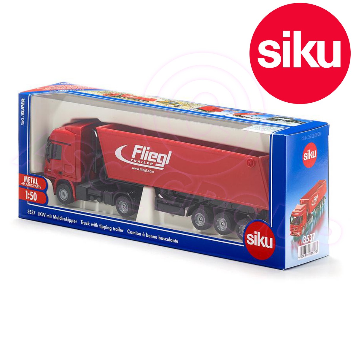 Siku 3537 Mercedes Actros Lorry Truck + Fliegl Tipping Trailer