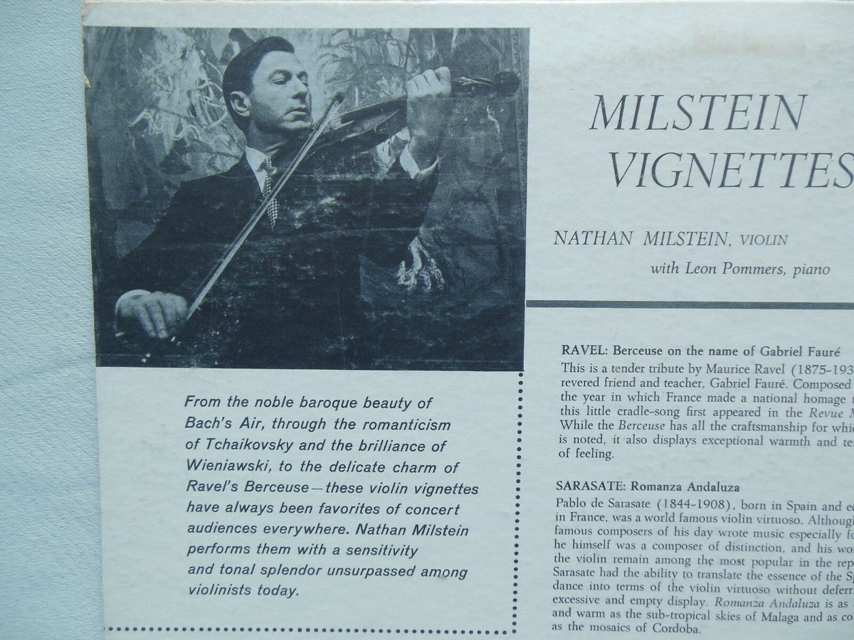 NATHAN MILSTEIN: VIGNETTES - Ed1 from 1957 on Capitol P-8396