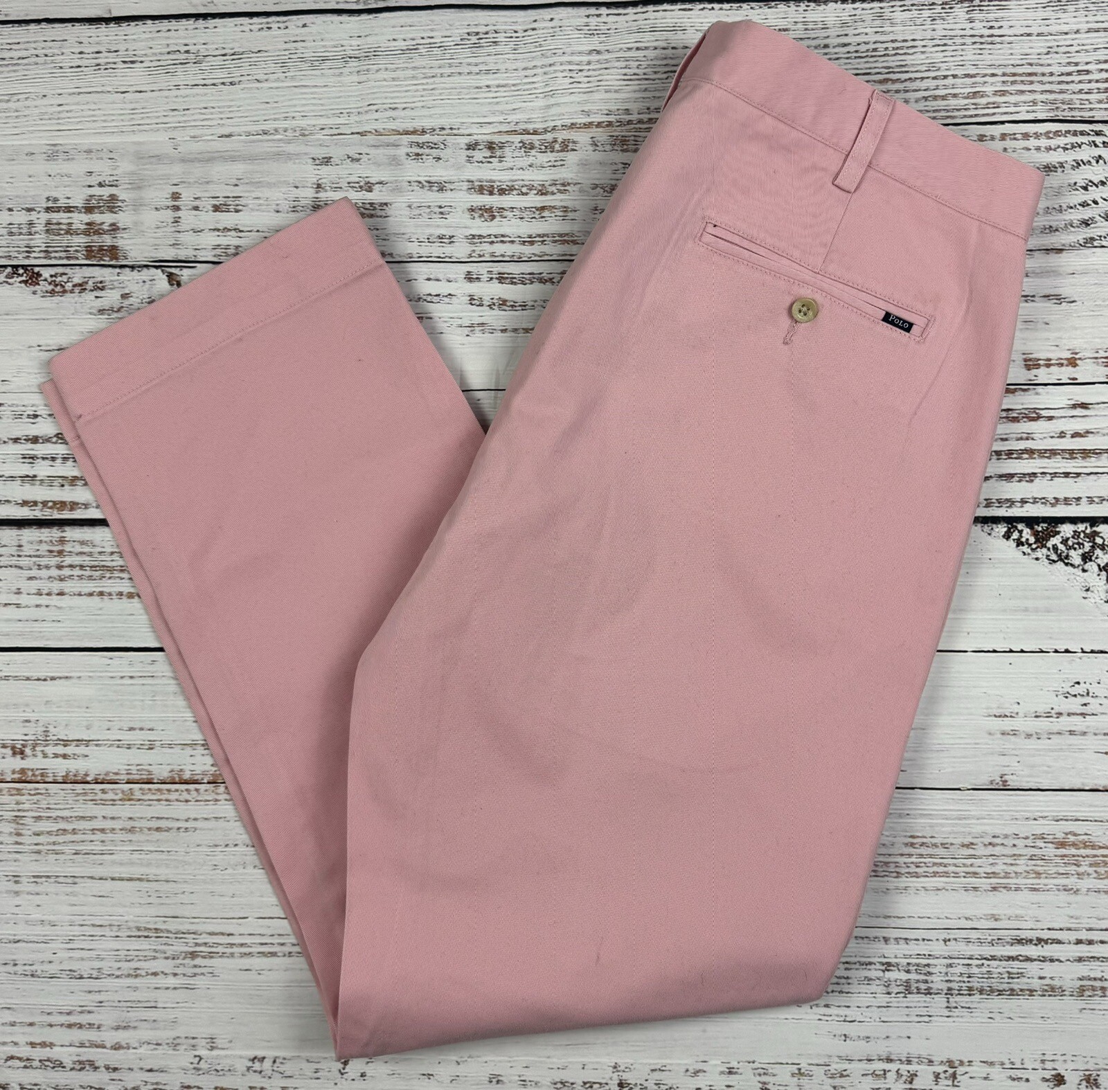 Vintage Polo Ralph Lauren Men’s Pink Pants Cotton Chinos 35x30 90s