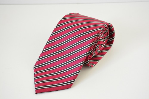 Van Heusen Men's Tie Red Black White Stripe - Picture 2 of 12