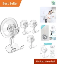 Heavy-Duty Razor Hanger - 4 Clear Suction Cup Hooks for Bathroom Organization
