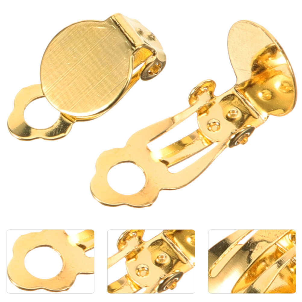 20PCS Flat Round Earring Converters - Clip-On Earring Components Jewelry Making Tool