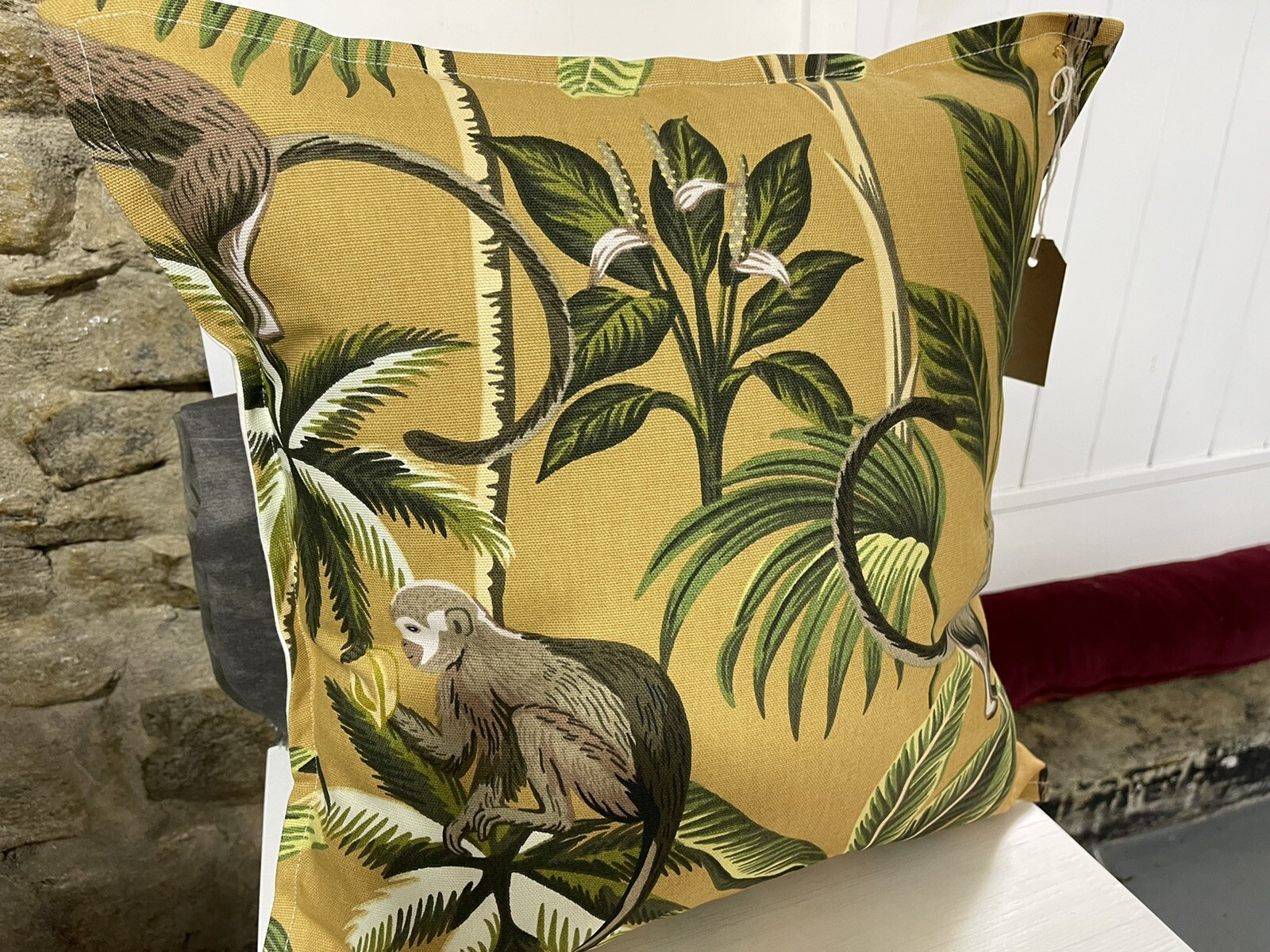 Handmade Ochre Jungle Print Envelope Back Cushion Cover eBay
