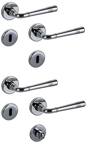 Türbeschlag messing Türgriff Rosette chrom glänzend SET Zimmertür Bad 1-7 Türen - Bild 14 von 21