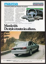 1988 MAZDA 626 2.0 Vintage Original Print AD Silver car photo road france
