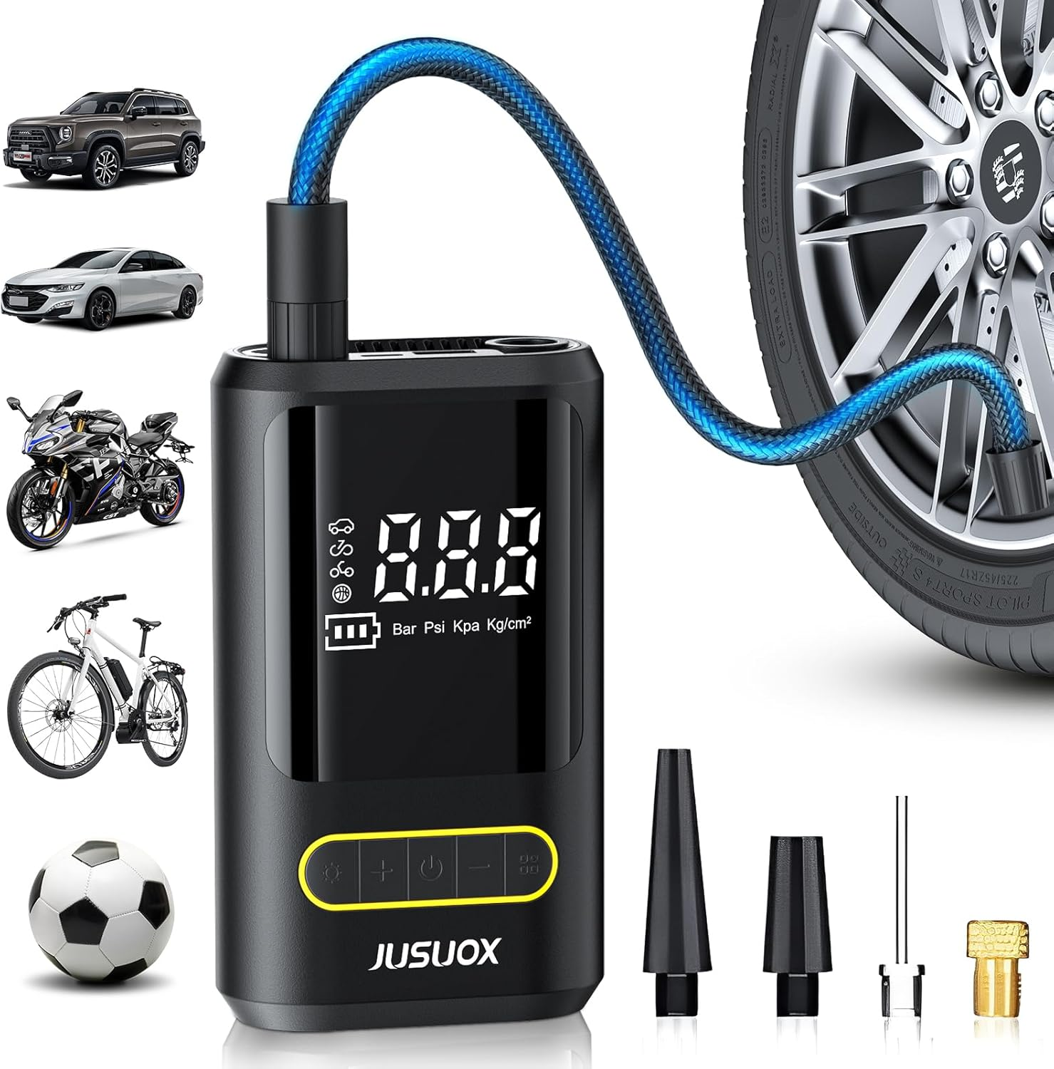Tire Inflator Portable Air Compressor, 150 PSI Cordless Air Pump for Car Tires,