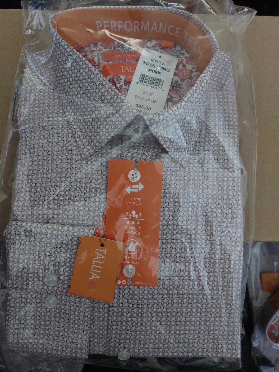 Costco Tommy Hilfiger Dress Shirts Mens NWT TALLIA Men PINK LONG