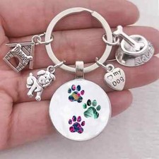 Dog Paw Keychain I Love My Dog