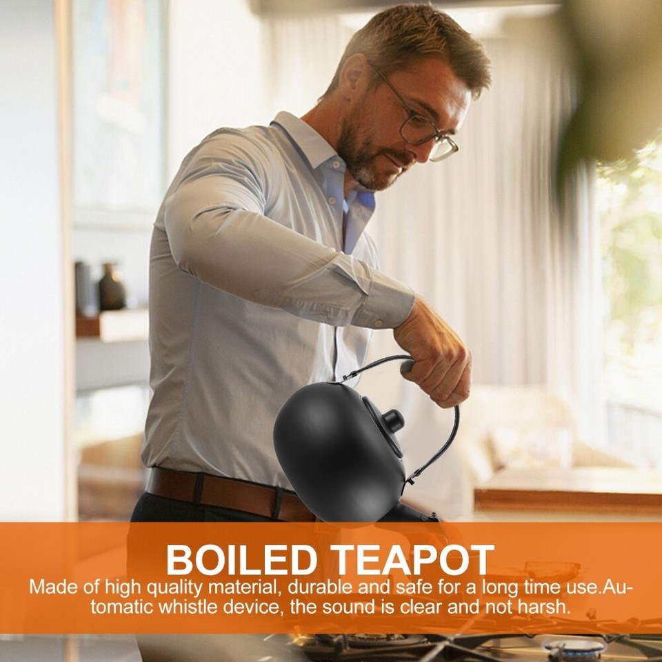 Stove Top Whistling Kettle Hob Pot Enamel Teapots Stainless Steel with