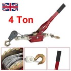 4 Ton 2 Hook Cable Puller Manual Hand Winch Turfer For Caravan Boat Trailer Red