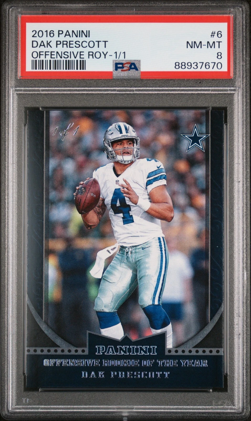 Dak Prescott Panini Offensive Rookie of the Year #6 1/1