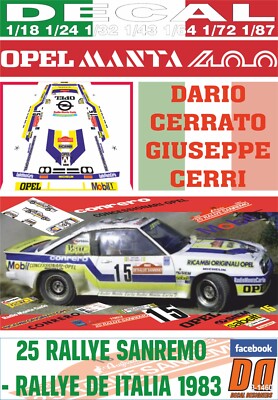 DECAL OPEL MANTA 400 D.CERRATO R. SANREMO 1983 6th (05)