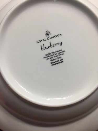 Royal Doulton Blueberry Rim Soup Bowl 8.5” Set of 2 - Picture 6 of 12