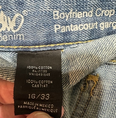 Mossimo Denim Women’s Light Wash Denim Boyfriend Crop Distress Front Jean Sz 16 - Picture 6 of 7