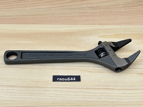 TOP HT-150B THIN JAW ADJUSTABLE WRENCH BENT TYPE (168mm) made in Japan - Picture 18 of 24