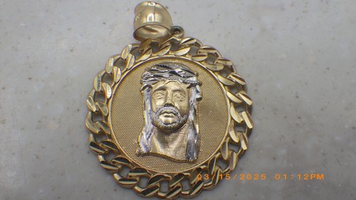 10K Yellow Gold Jesus Pendant, 6.1g, 7.3mm Bail (TDY026843)