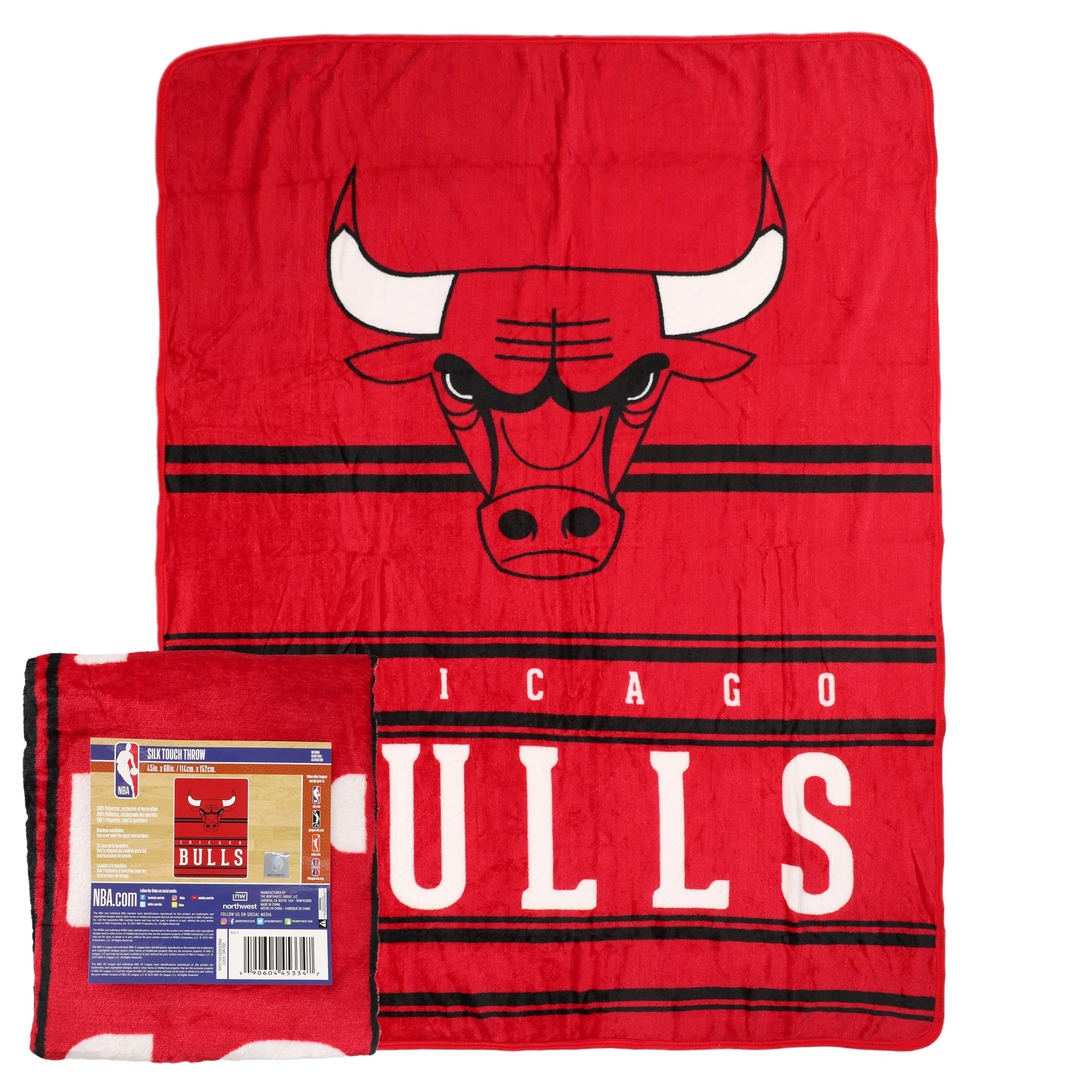 Northwest Chicago Bulls Singular Silk Touch Throw Blanket