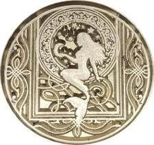 Mermaid framed-style Wax Seal Stamp Head, 1.2" diameter - Pretty, unique design!