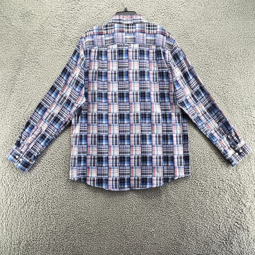 Club Room Button Down Mens Large Blue Collared Long Sleeve Plaid Top New - Picture 8 of 9