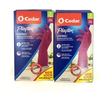SMALL O-Cedar Playtex Living Drip-Catch Cuff Gloves 2 Pairs NEW - PINK