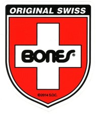 Bones Swiss Bearings Skateboard Sticker Rot Wei&szlig; Schwarz 6x10cm Gestanzt