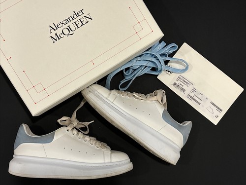 ALEXANDER MCQUEEN Oversized Larry Sneakers White /powder Blue Size 39 MSRP $580 - Picture 2 of 12