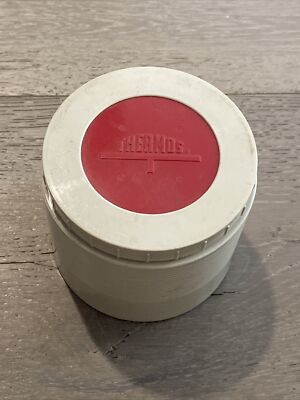 THERMOS King-Seeley VINTAGE Model 1155 Insulated Jar Soup Container. Tan & Red