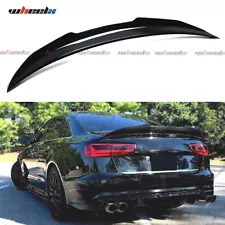 FOR 2012-2018 AUDI A6 S6 C7 C7.5 PSM HIGH KICK GLOSSY BLACK TRUNK SPOILER WING