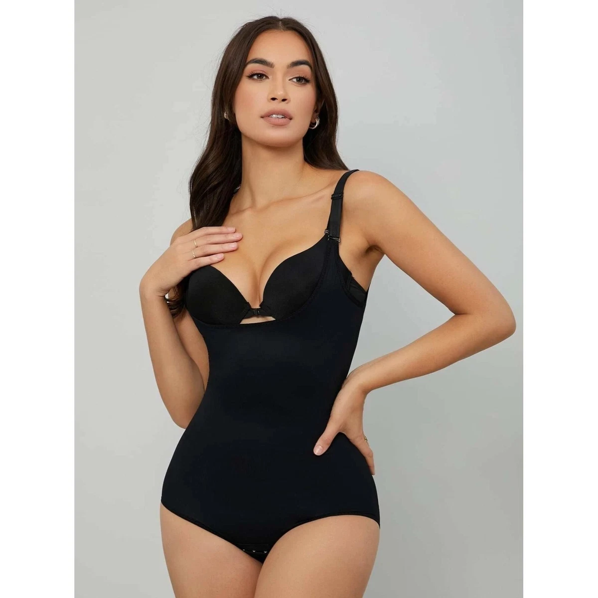 NEW SHEIN Solid Shapewear Bodysuit Size M Color Black