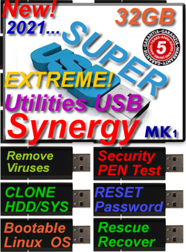 UBUNTU 20.2 Linux  Bootable 32GB USB w/Win 10 Repair Recover VIRUS REMOVAL MK1 - Picture 1 of 10