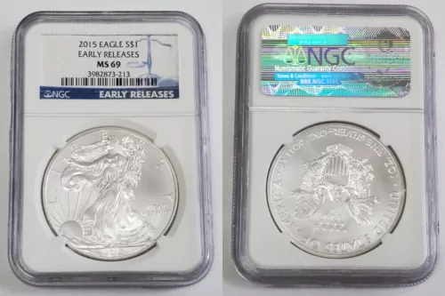2015 $1 Silver American Eagle 1 Troy Oz NGC MS69 Early Releases