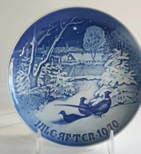 B & G BING AND GRONDAHL - DENMARK 1970 ANNUAL 7" CHRISTMAS PLATE  "JULE AFTER"