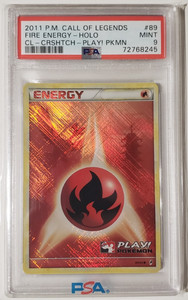 Call of Legends #89/95 Fire Energy (2010 Play! Pokemon) Crosshatch Holo PSA 9