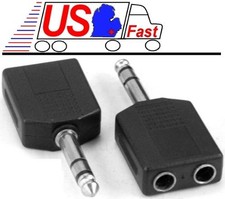 1pack 2-way Headphone Splitter Adapter 1/4" 6.35mm Stereo Male jack to 2X Female