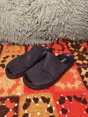Ann Demeulemeester Men s Black Leather Strap Slides 43