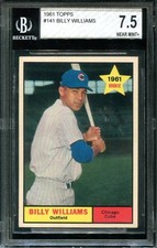 1961 Billy Williams Rookie Card Topps #141 Chicago Cubs BGS 7.5 NEAR MINT+ MS. rookie card picture