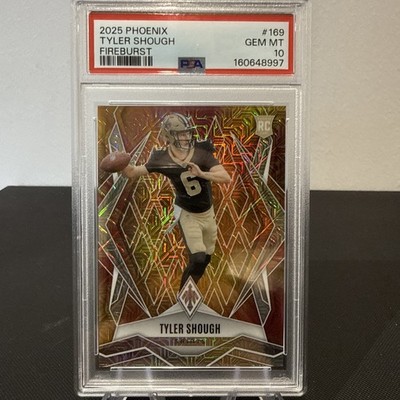 2025 Panini Phoenix Tyler Shough Fireburst Rookie RC /350 PSA 10 Saints