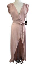 NWT Reformation Blush High Low Wrap Dress  S