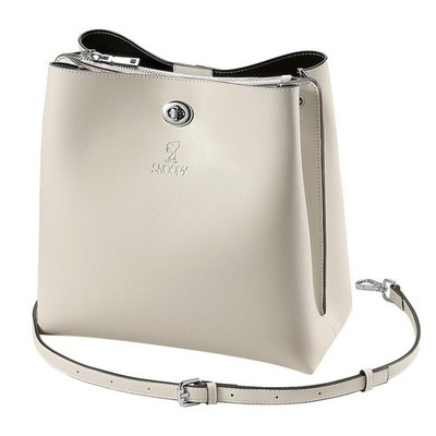 Peanuts Snoopy Real Leather 2WAY Bag Beige Shoulder Bag