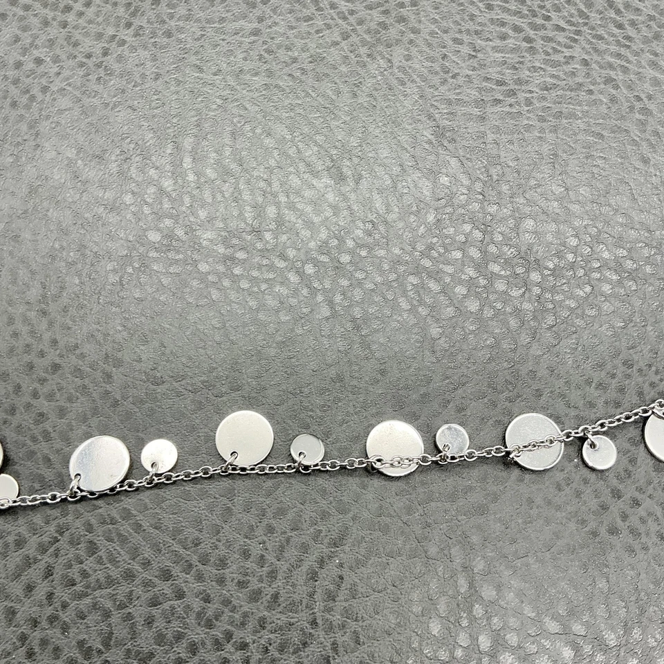 Lia Sophia Tono Plata Disco Dije Collar Largo Cadena Ajustable Mujer 30" Foto 4 de 4