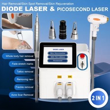 2 In 1 808nm Diode Laser Hair Removal  Nd Yag Pico Laser Tattoo removal Machine