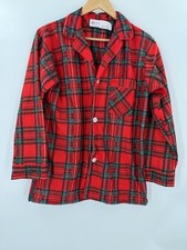 Vintage SILVIL Red Scotch Plaid Tartan Cotton USA Made Sleep Shirt DEADSTOCK