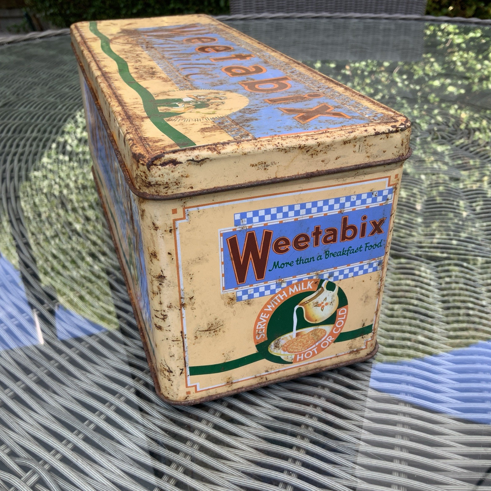 Vintage WEETABIX Golden Jubilee 1936-1986 Tin Rare Mancave cereal film prop 28cm