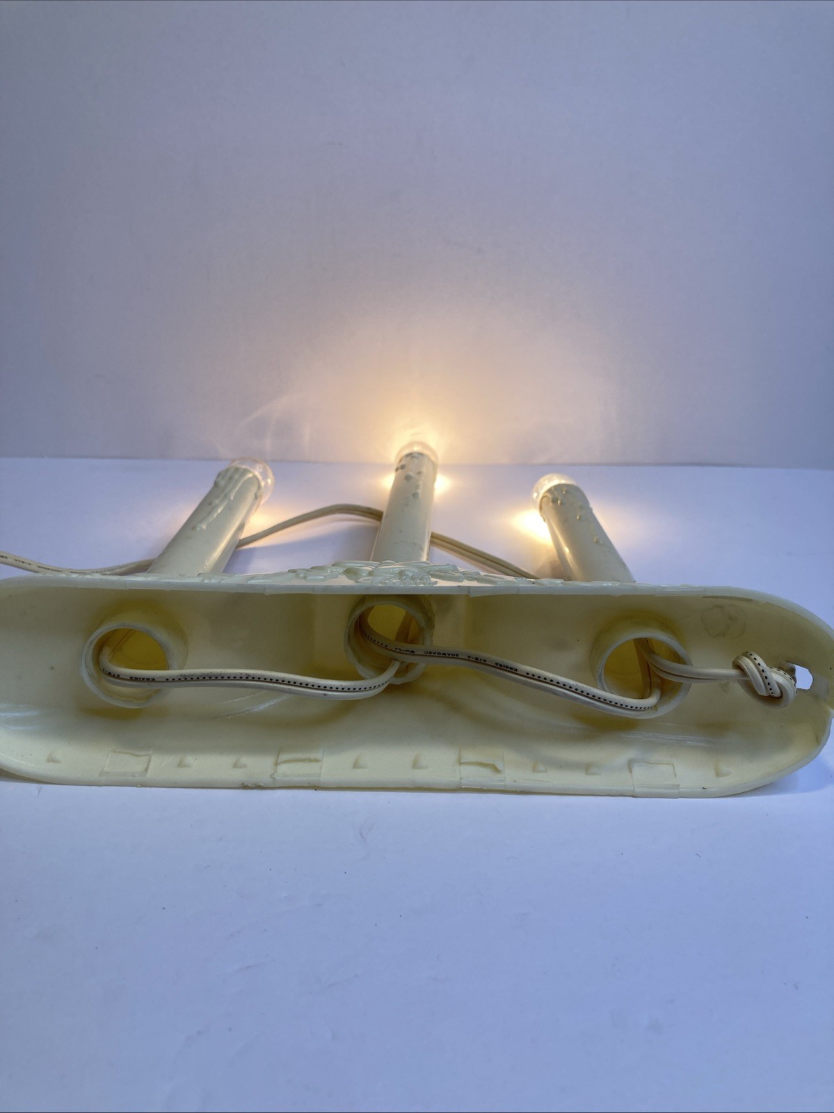 Vintage Candelabra 3 Light Window Electric Candolier  Plastic Drip Christmas