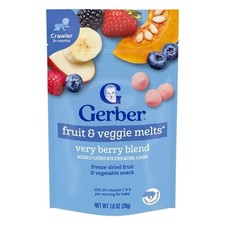 Gerber Graduates Very Berry Blend Fruit And Veggie Melts Baby Snack Pouch, 7 x 1