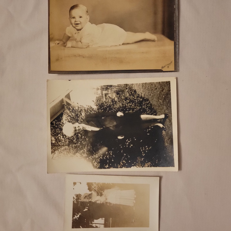 Lot 3 Sepia Original Snapshot Portrait Photos Woman Baby Inscribed Fred Whitaker