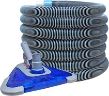 POOLWHALE Professional 1-1/2-Inch x 24-Feet Swimming 24ft Hose with Vac Head 