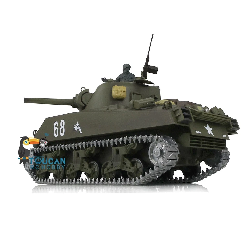 US Stock 1/16 FPV 7.0 M4A3 Sherman RTR RC Tank 3898 360° Turret Barrel Recoil - Image 4 of 4